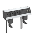 Deskbox DB, with fastening clamp, 3 sockets, HDMI, USB 3.0, 2x RJ45 Cat. 6